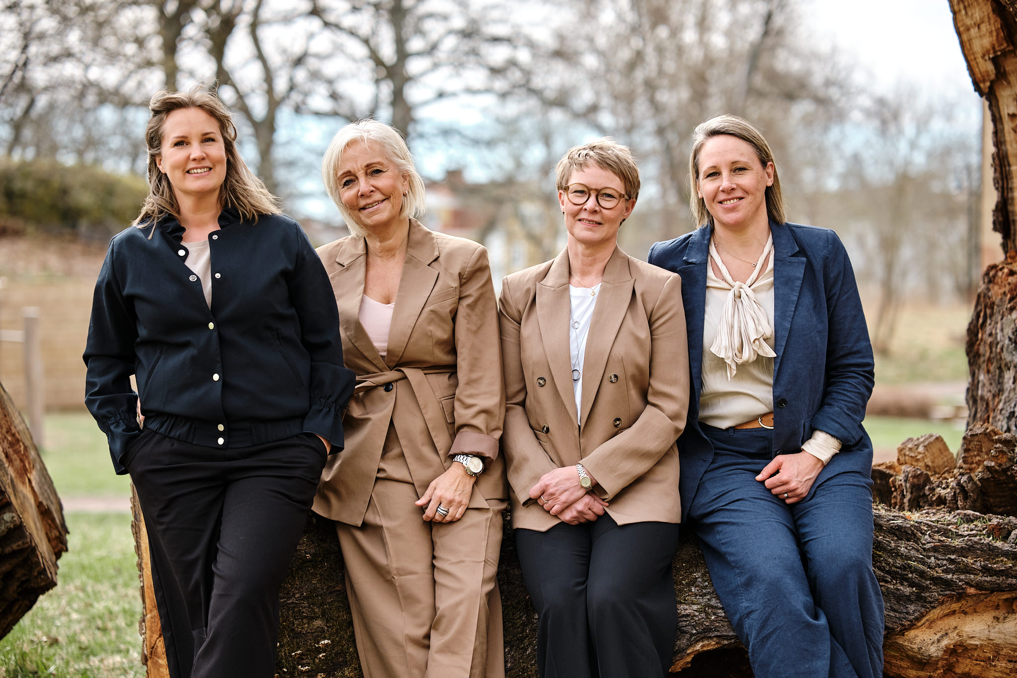 Bild på Caroline Sundvall (administrativ koordinator), Mia Alfreddson (förbundschef Södra Vätterbygden), Viktoria Önneby (förbundschef Finnveden) och Kajsa Hallmans (förbundschef Höglandet).